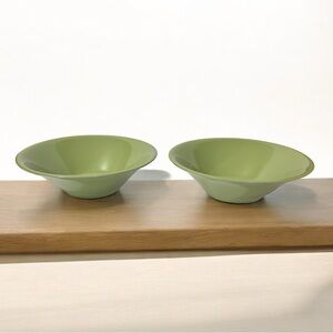 TEXAS WARE Lot Of Two Serving Bowls Melamine Melmac Avocado Green M-17 MCM Mid